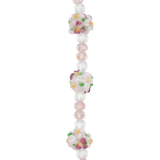 Flower Lampwork Glass Ball Bead Mix by Bead Landing&#x2122;